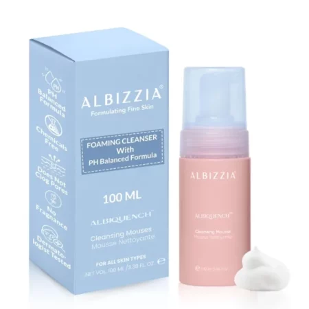 Albizzia Cleansing Mousse | Lightweight Gentle Face Cleanser | 1% Salicylic Acid Face Wash with BHA for Acne, Blackheads & Breakouts| Foaming Face Wash with Niacinamide, Tea tree Extract, For All Skin Types (100 ML)