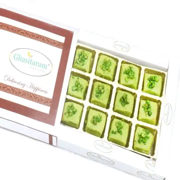 Ghasitaram Sweets - Ghasitaram's Sugarfree Pista Mawa Barfi in White Box, Herbkart8t77127IG3uvHL.webp, Herbkart8t77127IG3uvHL