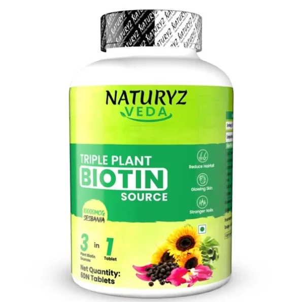 Naturyz Veda Triple Plant Biotin For Hair Growth - 60 Tablets, Herbkart8t761azpolokjL.webp, Herbkart8t761azpolokjL