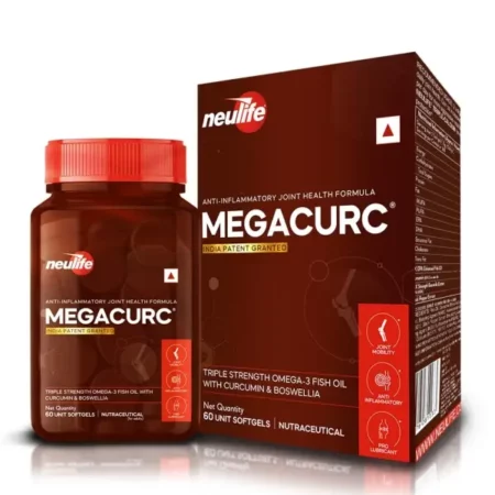 Neulife MEGACURC® Nano-Curcumin + Triple Strength Fish Oil with 10X Boswellia Power - Advanced Joint Support - High Absorption Formula - 60 Softgels - Omega 3, Anti-Inflammatory Supplement