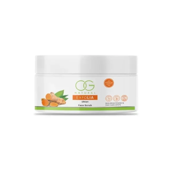 OG BEAUTY Natural Exfolia Ubtan Face Scrub | Enriched with Turmeric | Unclogs Pores & Brightens Skin Tone | Suitable for All Skin Types | 125 GM, Herbkart8t751pr74QHl0L.webp, Herbkart8t751pr74QHl0L