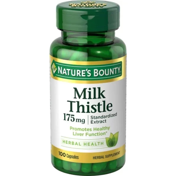 Nature Bounty Milk Thistle 175mg, 100 Capsules available on Herbkart