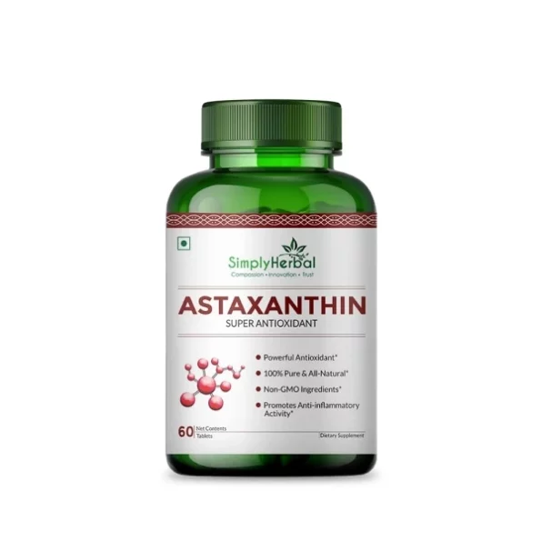 Simply Herbal Astaxanthin 4mg Super Antioxidant (60 Veg Tablets) available on Herbkart