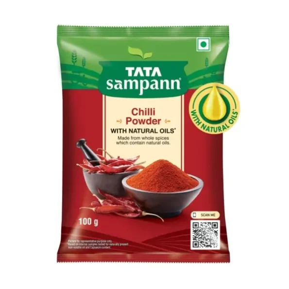 Tata Sampann Chilli Powder with Natural Oils, 100g, Lal Mirchi Powder, Mirchi Powder available on Herbkart