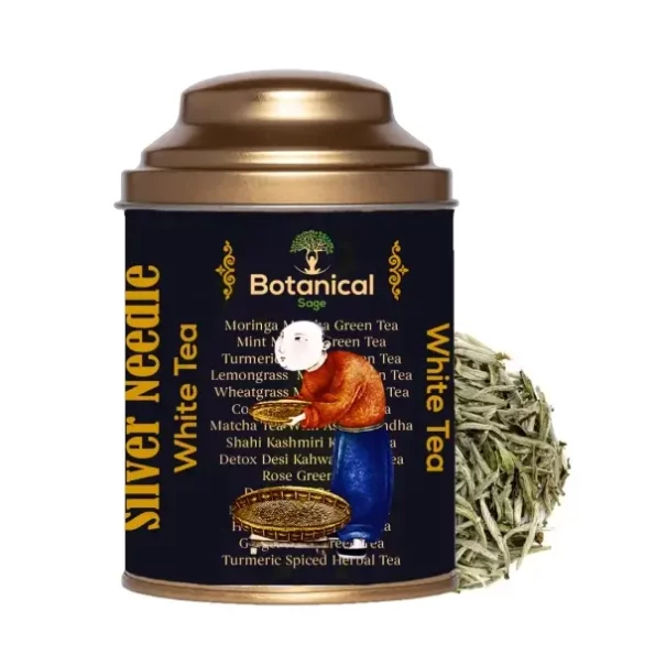 Botanical Sage Silver Needle White Tea 100g available on Herbkart