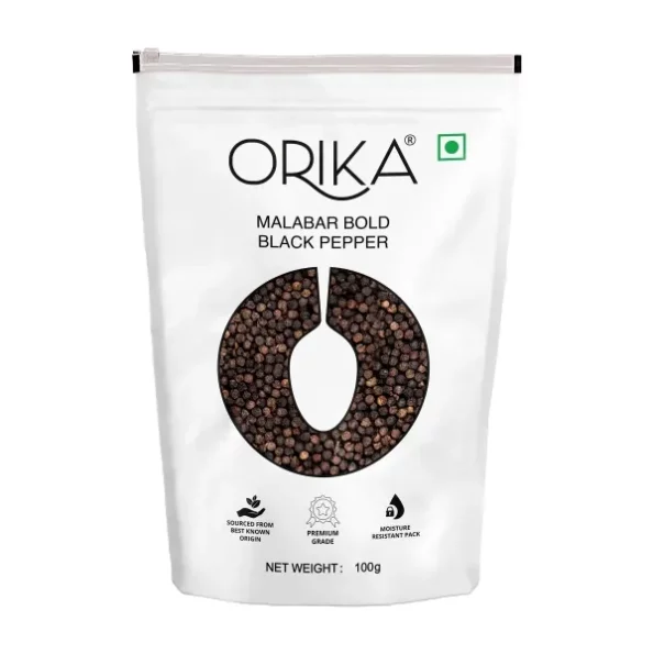 Orika Malabar Bold Black Pepper 100g available on Herbkart