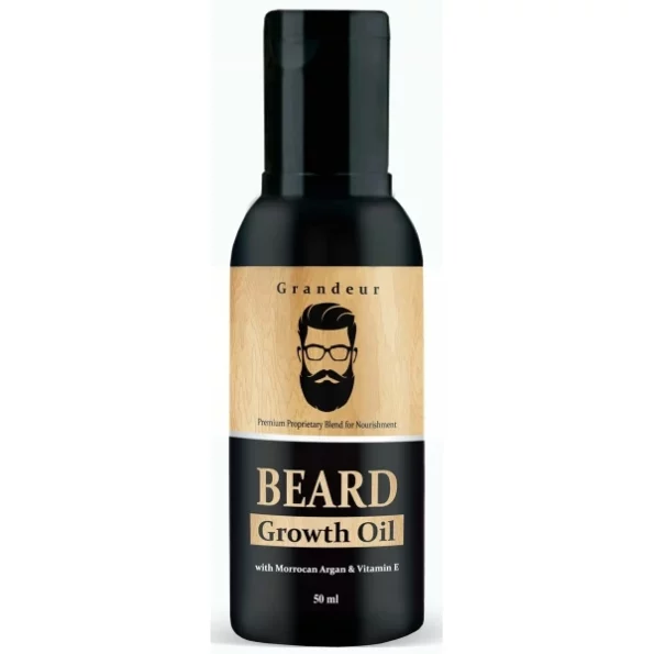 Grandeur Mooch And Beard Oil For Men For Thicker & Longer Beard- 50 ml available on Herbkart