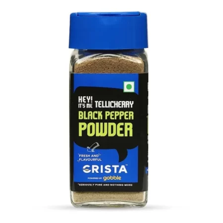 CRISTA 50 gms Tellicherry Black Pepper Powder | Pepper Powder | Zero added Colours, Fillers, Additives & Preservatives | High Volatile Oil Content