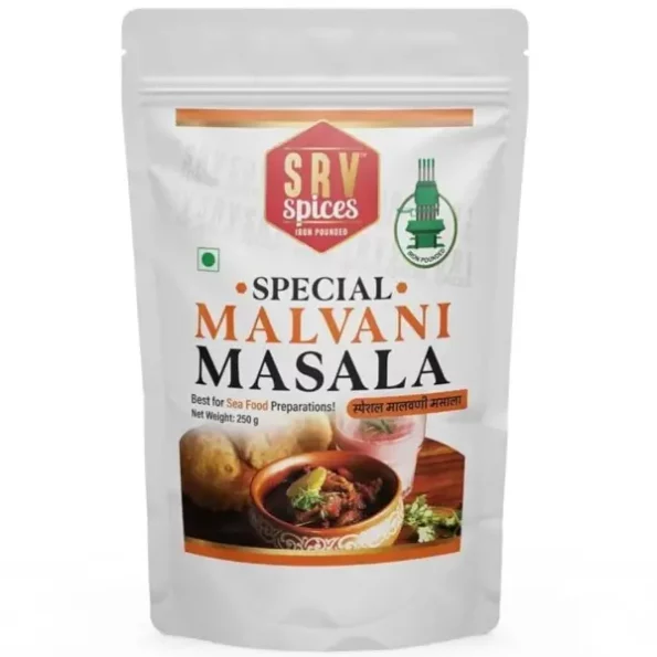 SRV SPICES (iron pounded) Spices Special Malwani Masala, 250 g available on Herbkart