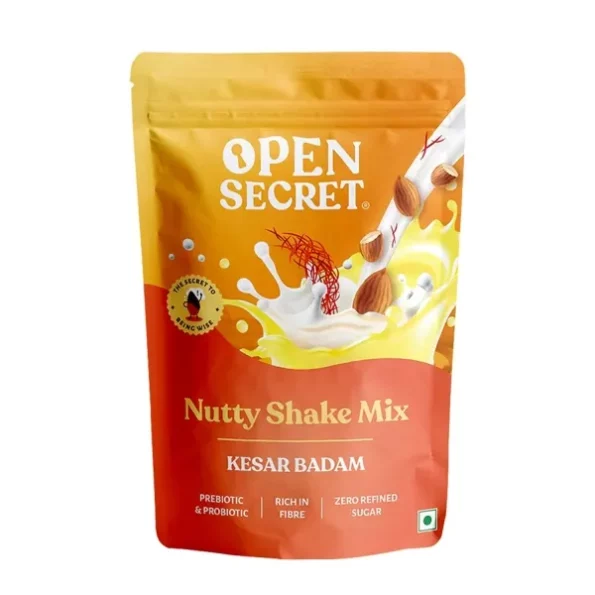 Open Secret Thandai, Milk Beverage, Kesar Badam Thandai Powder Mix (225g) available on Herbkart