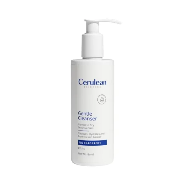 Cerulean Gentle Cleanser for Sensitive & Dry Skin (180ml) - No Foaming Face Wash | ph 5.5 | Hydrating Facial Cleanser for Men & Women | Removes Impurities & Cleanses Skin | Non-Comedogenic, Non-Irritating And Fragrance-Free Cleanser, Herbkart8t761LKauzMPIL.webp, Herbkart8t761LKauzMPIL
