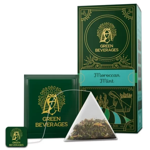 Green Beverages Moroccan Spearmint Tea Bags For Pcos - 27 Pyramid Tea Bags available on Herbkart