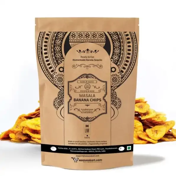 looms & weaves - Ready to eat Kerala Snacks Masala Banana Chips - 250gm, Herbkart8t771UYdlqvkhL.webp, Herbkart8t771UYdlqvkhL