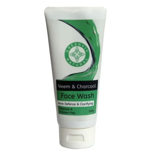 Greenviv Natural Face Wash - Neem & Charcoal, 100 g available on Herbkart