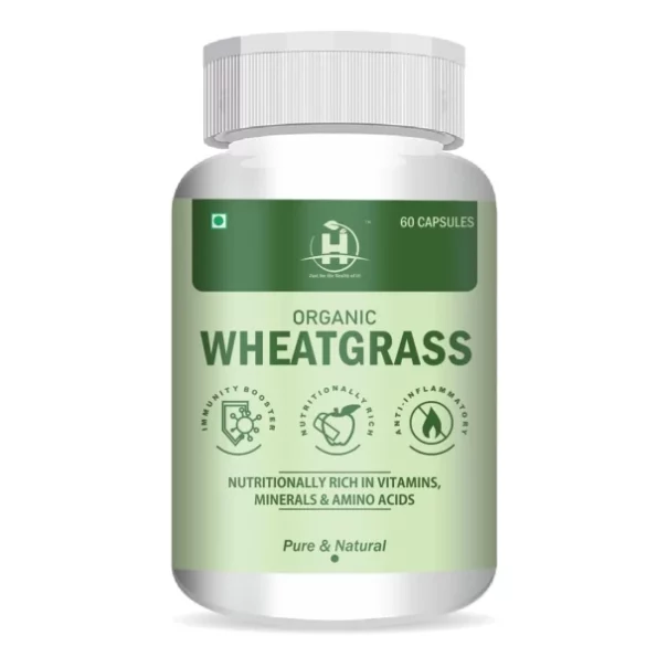 Healthy Nutrition Wheat Grass Veg Natural Antioxidant Superfood, Immunity Booster (60 Capsules) available on Herbkart