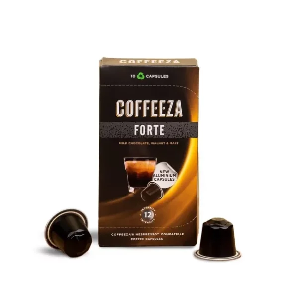 COFFEEZA Forte Aluminium Coffee Capsules, Intensity 12/10 - (Box Of 10) available on Herbkart