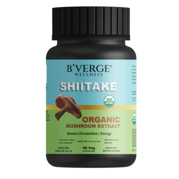 BVERGE Shiitake mushroom Capsules 500mg (60 Capsules) available on Herbkart