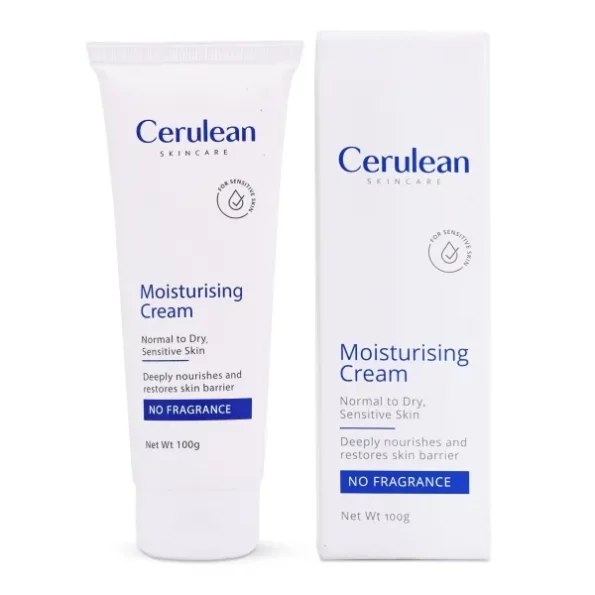 Cerulean Moisturiser for Dry Skin | Glycerin & Hyaluronic for Intense Moisturizing and Skin Strengthening | 100gm | Barrier Repair Cream | Non-Greasy Cream with Vitamin E | Moisturising Cream for Women | Paraben & Fragrance-Free | Non-Comedogenic, Herbkart8t761dYBgjpHnL.webp, Herbkart8t761dYBgjpHnL