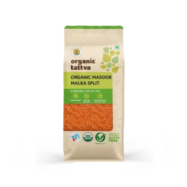 Organic Tattva Masoor Malka Split, 500g available on Herbkart