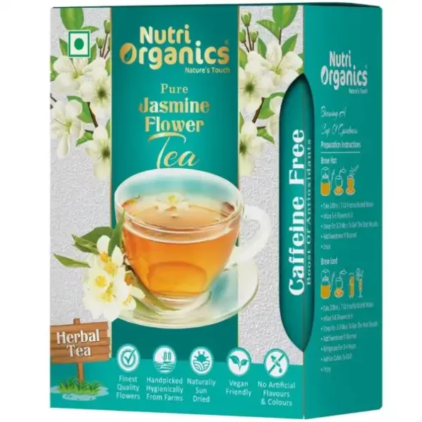 NutriOrganics Herbal Tea Ayurvedic Jasmine Flower Tea, 25 Gram, Herbkart8t771H1-4DKwhL.webp, Herbkart8t771H1 4DKwhL