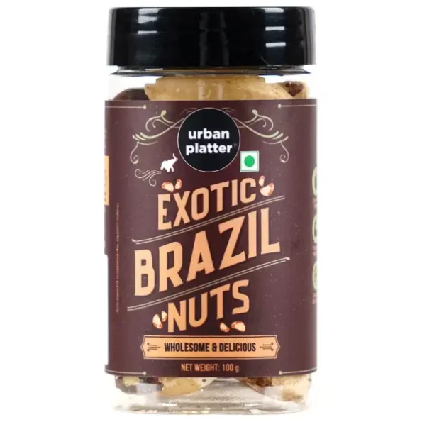 Urban Platter Brazil Nuts, 100g available on Herbkart