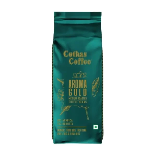 Cothas Aroma Gold Medium Roasted Coffee Beans, 80% Arabica - 20% Robusta (250g) available on Herbkart