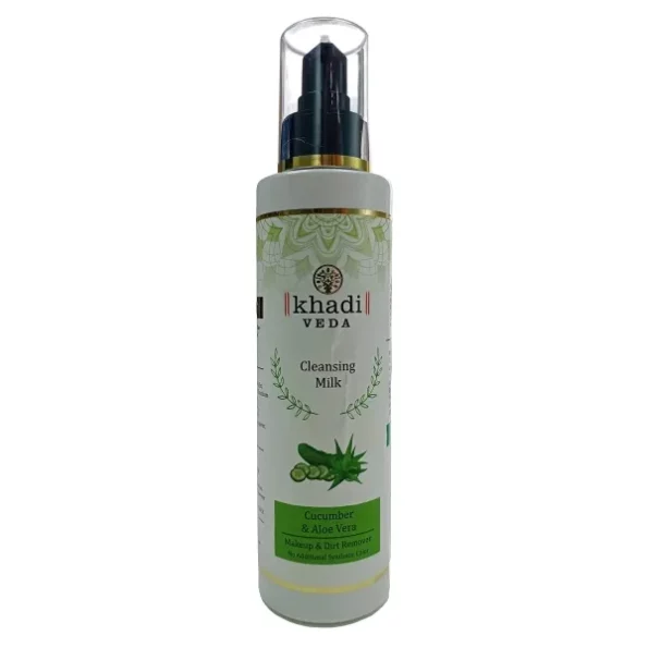 Khadi veda Natural Cucumber & Aloe Vera Cleansing Milk 200 ml available on Herbkart