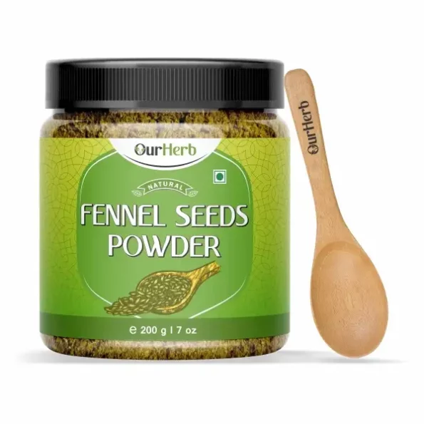 OurHerb Pure & Natural Fennel Seeds (Saunf) Powder - 200g available on Herbkart