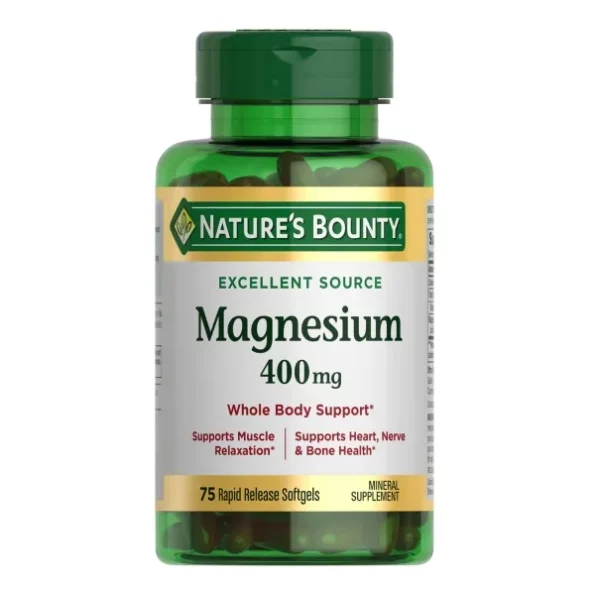 Natures Bounty Magnesium 400 mg, 75 Softgels available on Herbkart