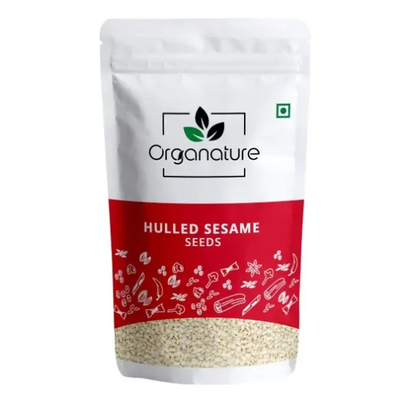 Organature Fresh & Natural Hulled White Sesame Seeds (400 Grams) available on Herbkart