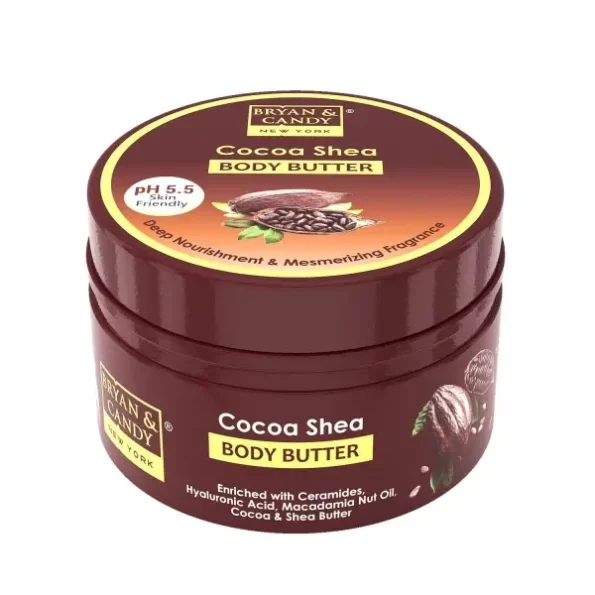 BRYAN & CANDY Body Butter pH 5.5 for 72Hrs Moisturization (Cocoa Shea, 100gm) available on Herbkart