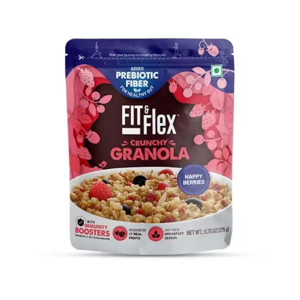 Fit & Flex Baked Crunchy Happy Berries Granola 275 g, Herbkart8t7612qAE8aKOL.webp, Herbkart8t7612qAE8aKOL