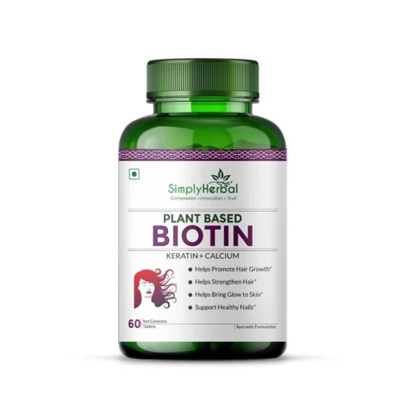 Simply Herbal Plant Based Biotin Tablets With Keratin 60 Tablets available on Herbkart