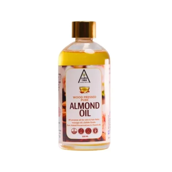 AuraTree Cold Pressed Almond Oil (Badam oil) 100ML available on Herbkart