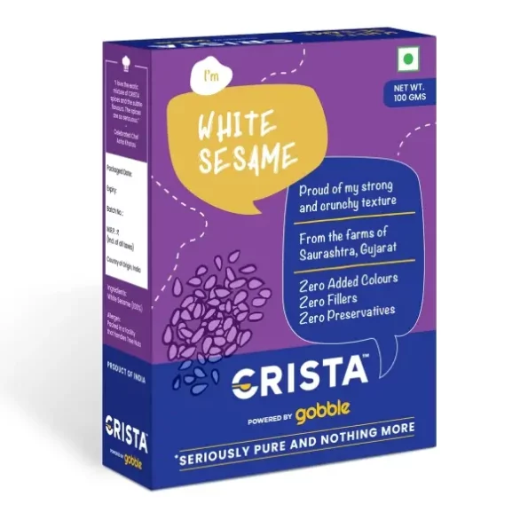 CRISTA White Sesame Seeds 100 gms available on Herbkart