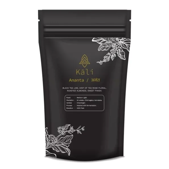 Kali Ananta Arabica Ground Coffee, Freshly Medium Roast Almond with Sweet Finish, Anaerobic Ferment Moka Pot Coffee Powder (250gm) available on Herbkart