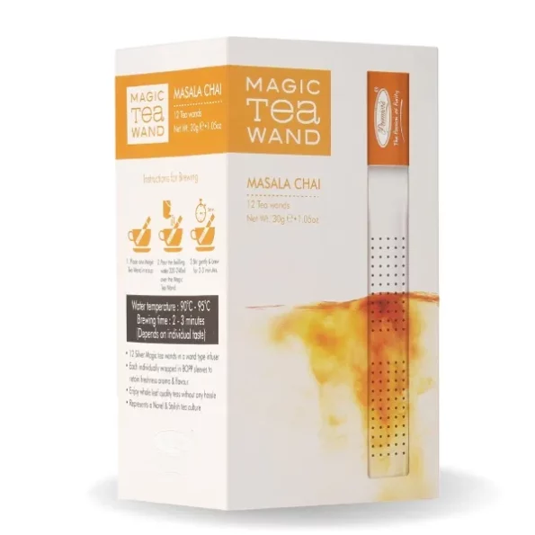 Premiers Masala Chai, Spice Flavoured Tea, Leaf Tea in Magic Tea Wands, 12 Wand Infusers, 30 GMS available on Herbkart