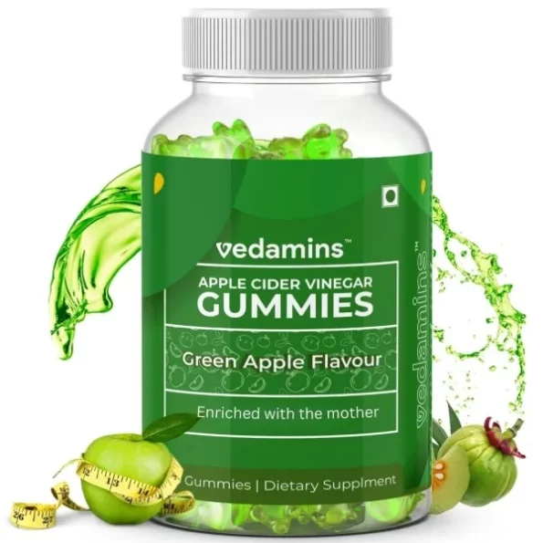 Vedamins Apple Cider Vinegar Gummies (ACV) 30 Gummies, Green Apple Flavor available on Herbkart