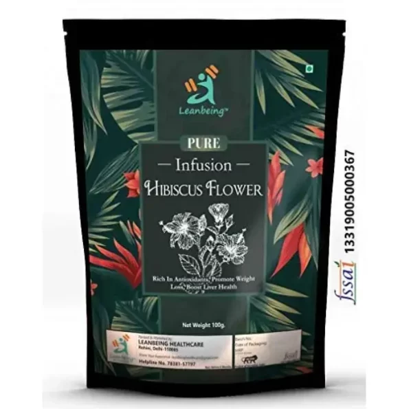 Leanbeing Organic Hibiscus Flower Tea, 100 Gm available on Herbkart