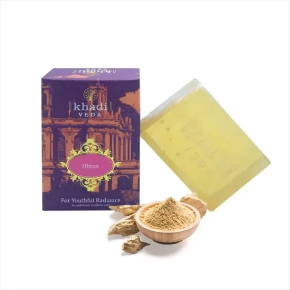 Khadi Veda Ubtan Premium Bathing Soap Bar for Youthful Radiance 100gm available on Herbkart