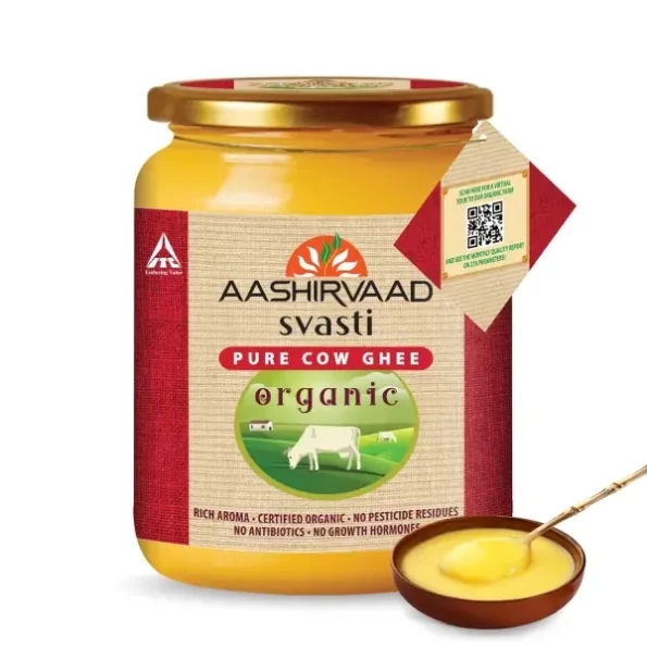 Aashirvaad Svasti Organic Cow Ghee, 500 ml available on Herbkart