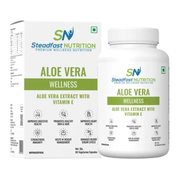 Steadfast Nutrition Aloe Vera for Healthy Skin & Hair (60 Capsules) available on Herbkart