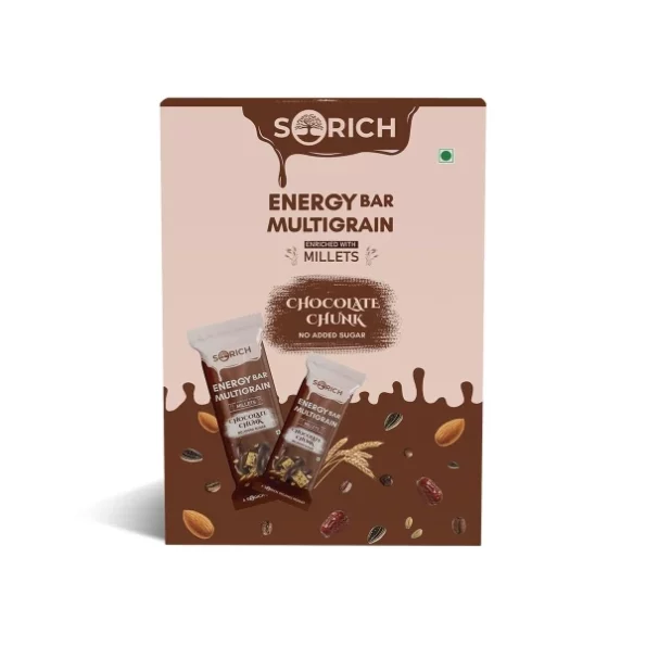 Sorich Organics Multigrain Chocolate Chunk Energy Bars Pack Of 6 * 35 (210 Gm) available on Herbkart