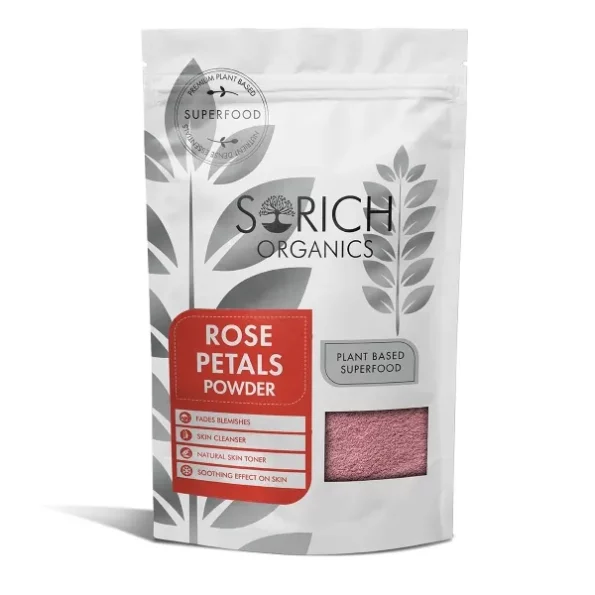 Sorich Organics Rose Petals Powder 100gram Natural | Gulab | Face Pack | Skin Care | Face Mask | Skin Tanning | Hair Care | Juice | Drink | Baby Bath, Herbkart8t7610SG45kUHL.webp, Herbkart8t7610SG45kUHL