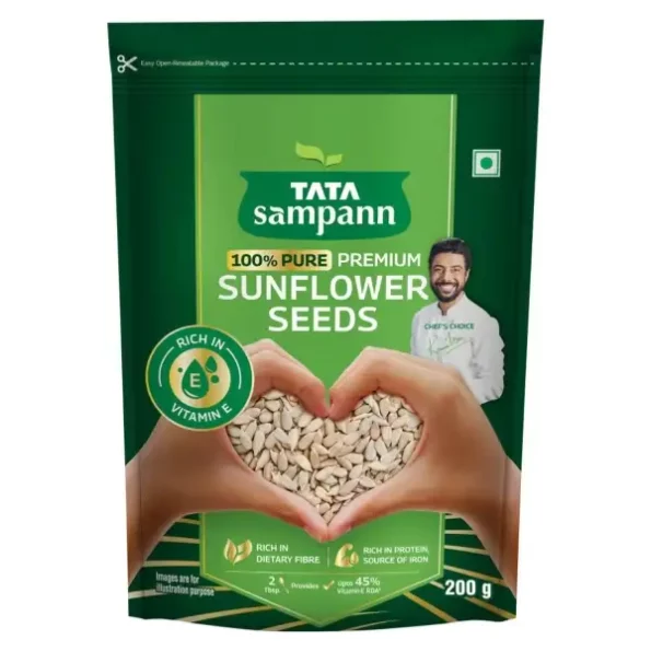 Tata Sampann Pure Sunflower Seeds, 200g, Rich in Dietary Fibre & Protein, Source of Iron available on Herbkart