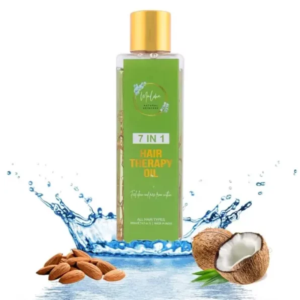 Muloha 7-in-1 Hair Oil Infused with Almond, Olive, Vitamin E, and Sesame Oils, Coconut Oil (200ml) available on Herbkart