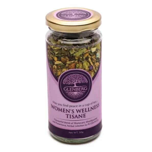 Glenberg Womanâ€™s Wellness Tisane/Womenâ€™s PCOD/PCOS Relief Tea, 50 Gm available on Herbkart