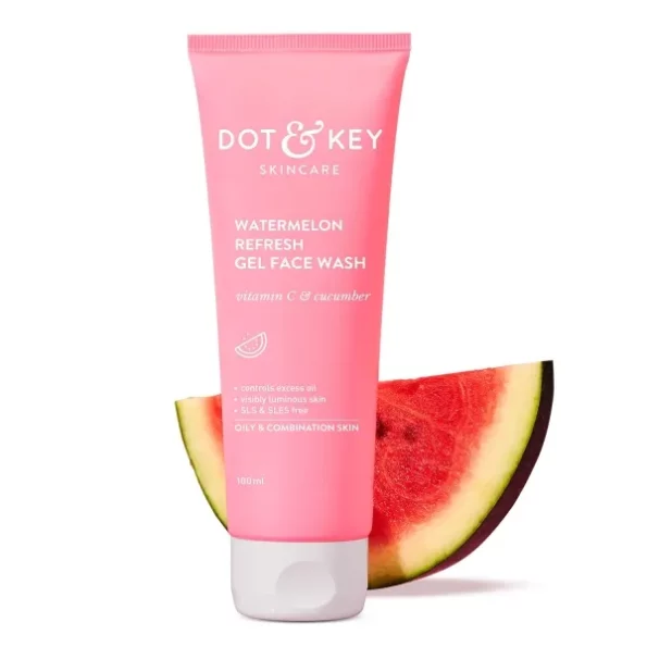 Dot & Key Watermelon Super Glow Gel Face Wash With Vitamin C&Cucumber, 100Ml available on Herbkart