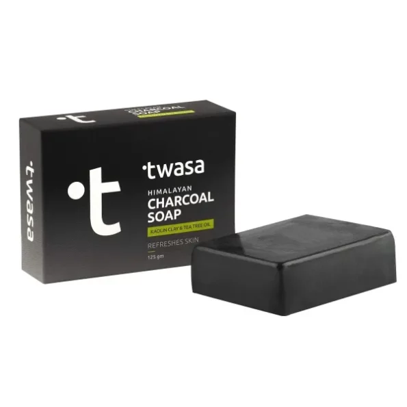 Twasa Himalayan Charcoal Soap with Tea Tree Oil & Kaolin Clay - 125g available on Herbkart