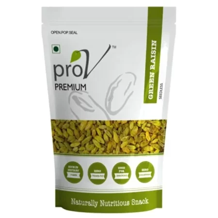 ProV Premium - Green Raisins 250 gm| Dry Fruits-Kishmish| Rich In Iron| Sweet & Tasty| Healthy Nutritous & Delicious